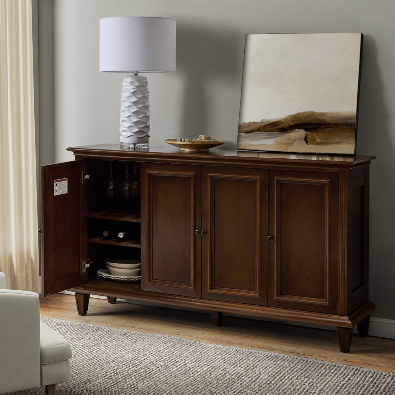 Erwin Traditional 58" Wide Sideboard with Wine Bottle Storage