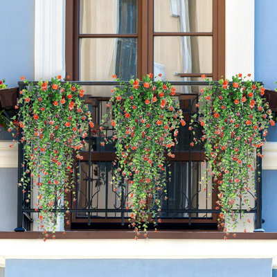 3 Pieces Outdoor Artificial Hanging Plants, 30 inch Eucalyptus Leaf Greenery Vine for Indoor and Outdoor Garden, Balcony, Patio Greenery Decoration