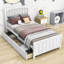 Lit plateforme simple avec tiroirs et rangement-148008440