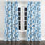 Rideaux Modern Modern - abstrait géométrique bleu avec œillets - 1 panneau-500264293-500264294