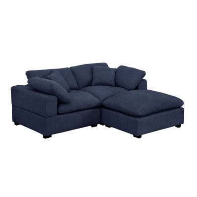 Caylob 3 - Piece 79.6" Upholstered Sofa Loveseat Couch With Ottoman