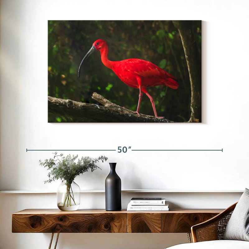 Brampt Red Ibis Bird, 26" H x 39" W