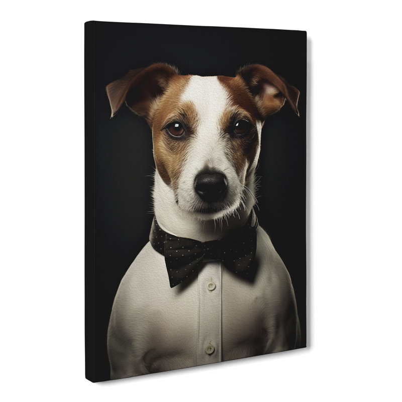 Jack Russell Minimalism No.2 - Wrapped Canvas, 50cm H x 35cm W x 3cm D