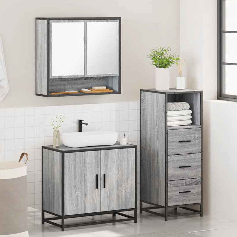 Bathroom Furniture Suite, Grey Sonoma