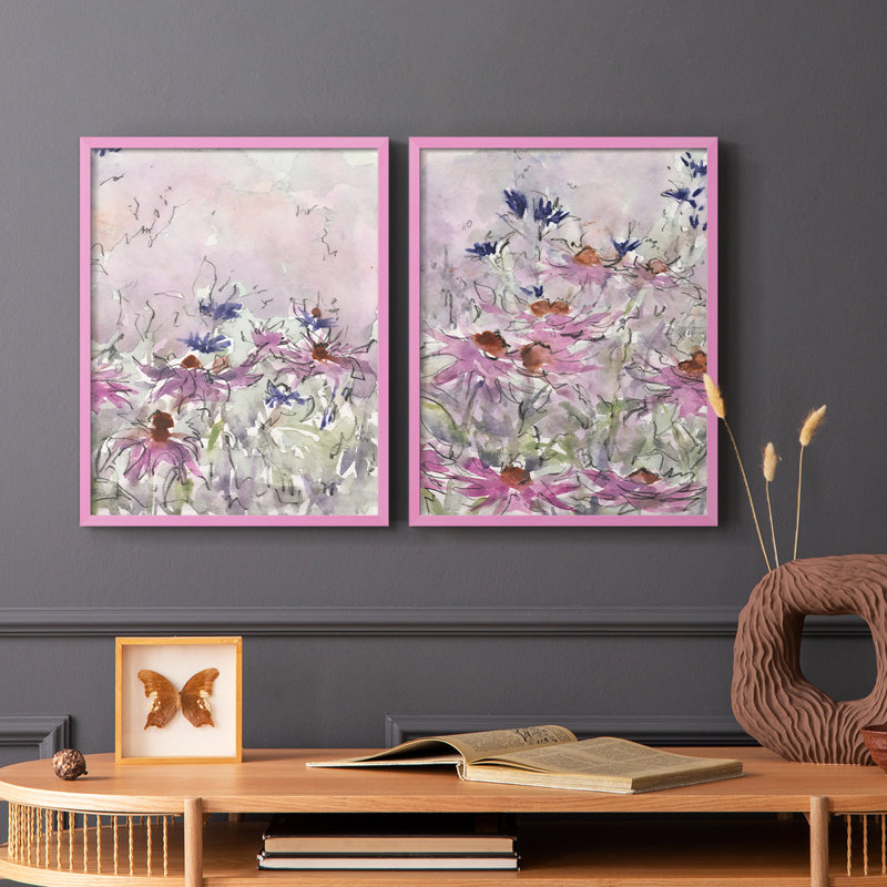 Impression florale I-Premium de Floral Entertainment - prête à être accrochée - aucun clou requis - aucun clou requis, Rose