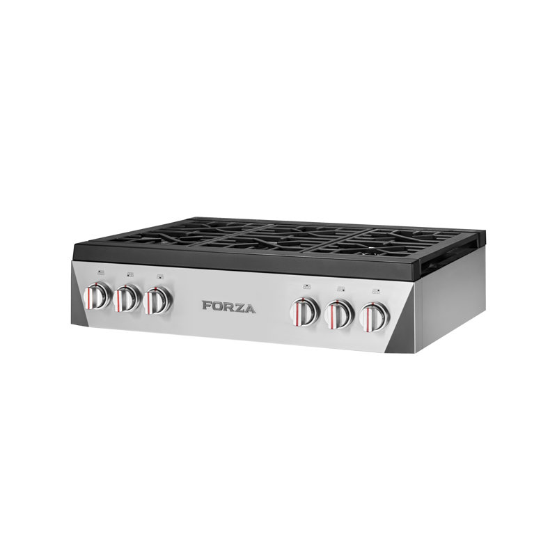 Forza 36" Natural Gas 6 Burner Cooktop with Dual Size Power Burner