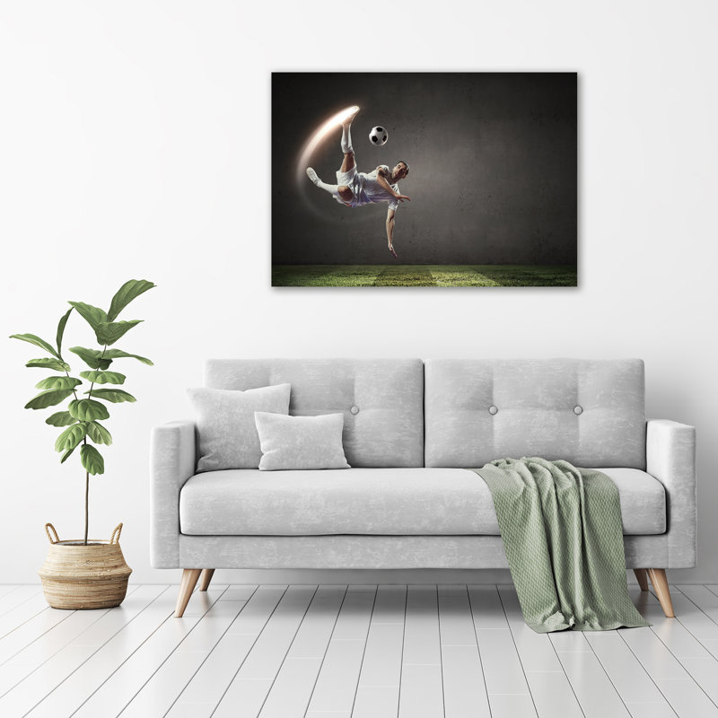 Footballer - No Frame Print on Glass