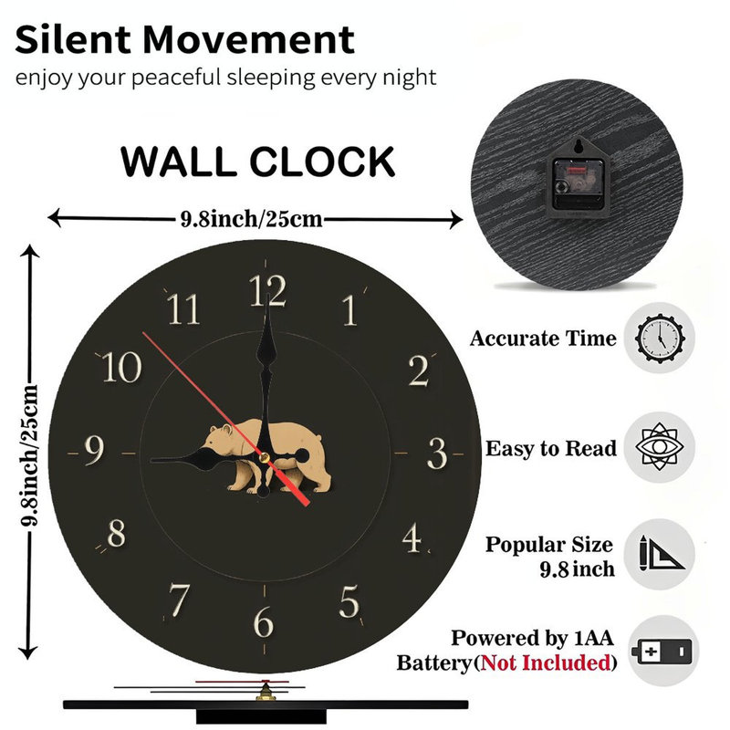 Elegant Bear Clock