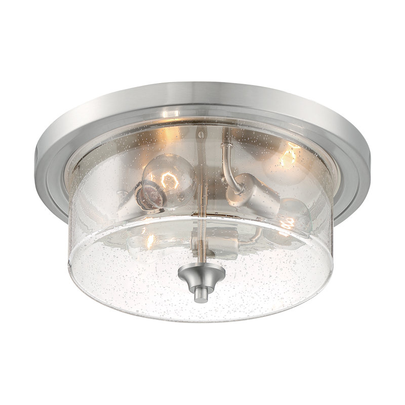 Plafonnier encastré 3 lumières 15 po Weccacoe, Nickel brossé
