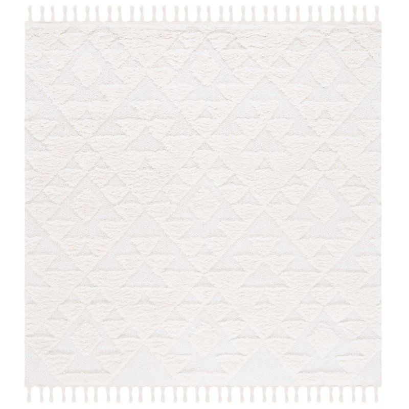 Kaitlen Tassel Shag Performance Southwestern Rug, Square 6'7"