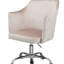 Chaise de bureau en velours champagne et finition chromée