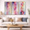 Fractale fleur de pétunias roses - art mural encadré 3 pétunias