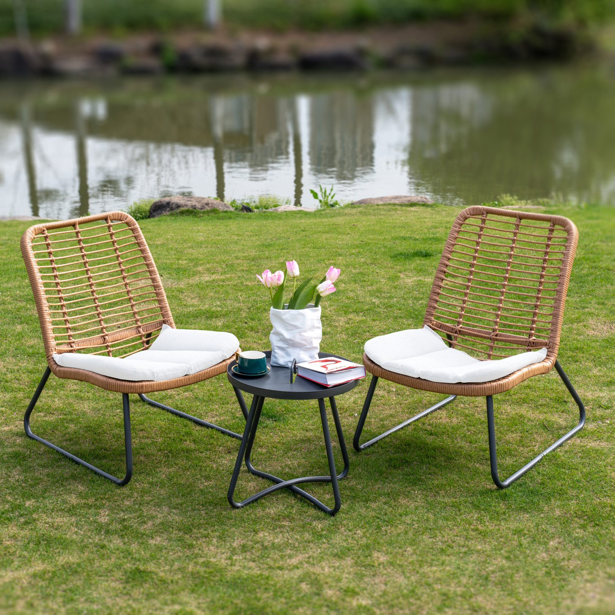 Round Outdoor Cushions Bistro Chairs