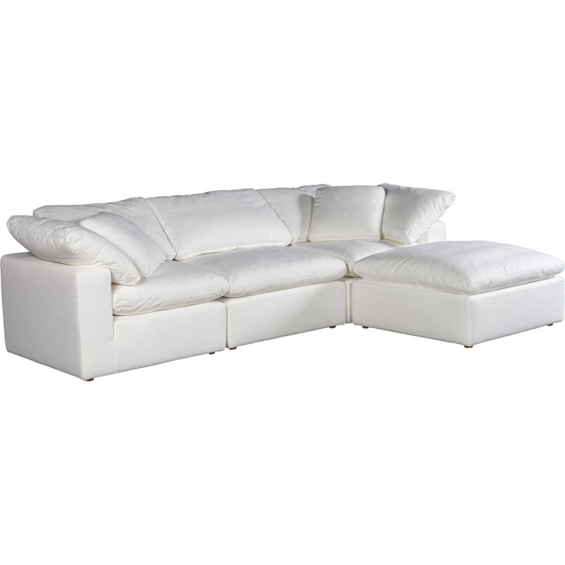 Tila 4 - Piece Performance Fabric Modular Sectional, White Livesmart®