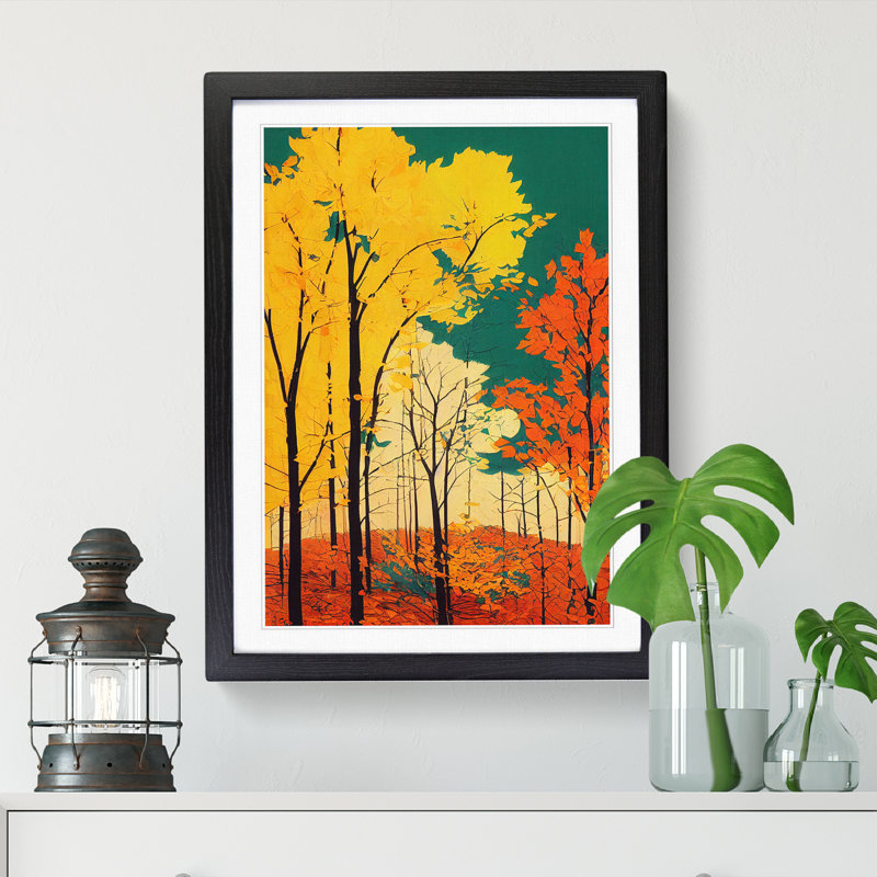 Autumn Forest Vol.2 1 Piece Single Picture Frame Wall Art, 34cm H x 25cm W, Oak Framed