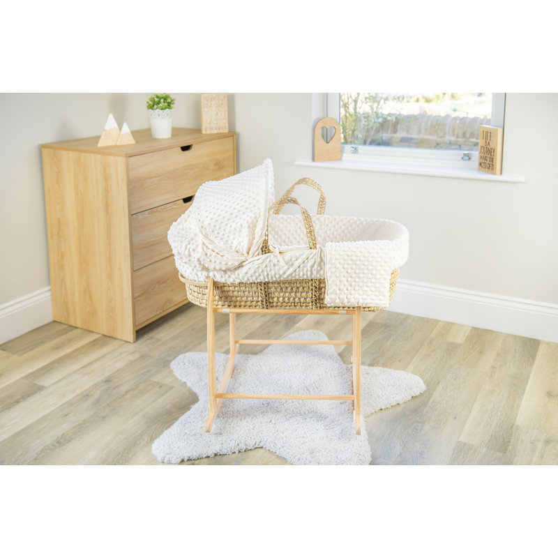 Dimple Palm Moses Basket, Cream