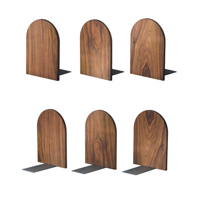 Non-skid Bookend Hold Heavy Books- 7x4x5in Wood Bookends for Heavy Books Heavy Duty