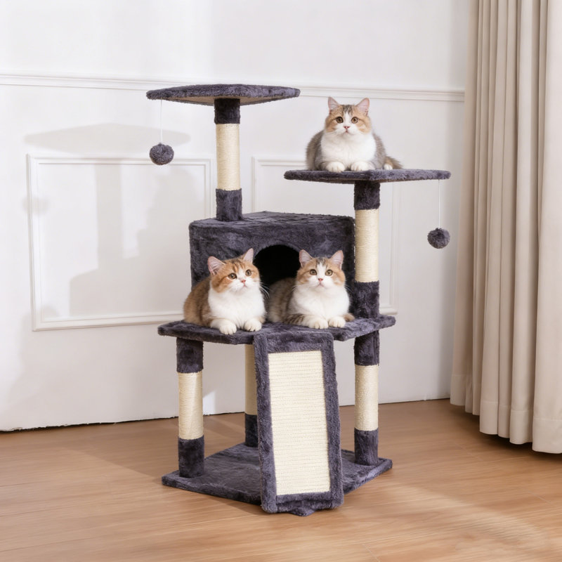 Arbre à chat gris à 5 niveaux