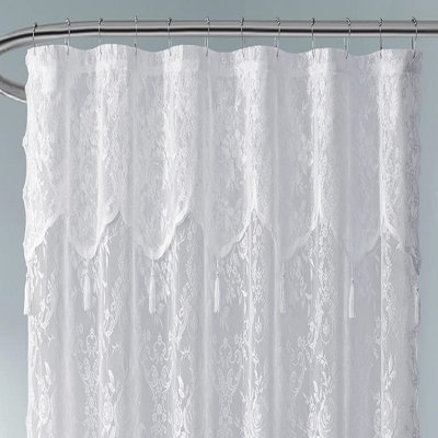 Rideau de douche en dentelle blanche Cherrilyn