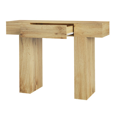  Farmhouse Oak Console Table with Storage Drawer – 47" Narrow Rustic Sofa Table for Entryway, Hallway, Living Room – Sturdy Wood Foyer Furniture, Easy Assembly – 1.2 Michat Cracked Oak