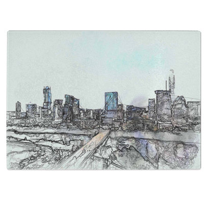 Tempered Glass Austin Texas Skyline Chopping Board