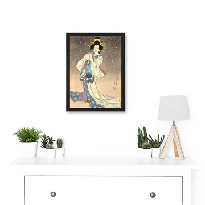 Painting Geisha Kabuki Natori Shunsen Theatre Japan 1 Piece Single Picture Frame Painting