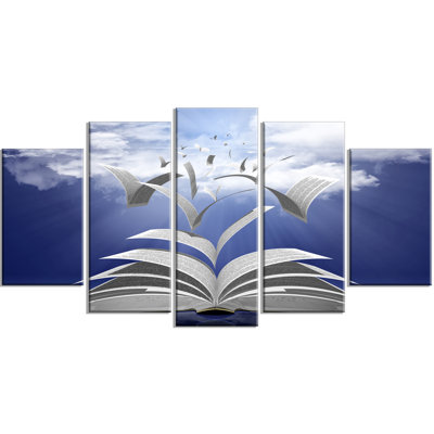 Book Pages Skyward Graphic Art Print MultiPiece Image on Canvas