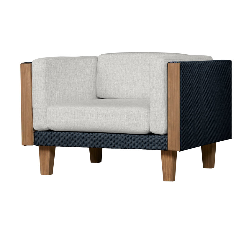 Catalina Outdoor Teak Lounge Chair, Canvas Black Sunbrella® Canvas, Ebony
