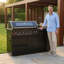 Ensemble de cuisine d'extérieur modulaire de 63 po x P 25 po x H 48 po avec barbecue au gaz à 6 brûleurs, évier et comptoir en granite