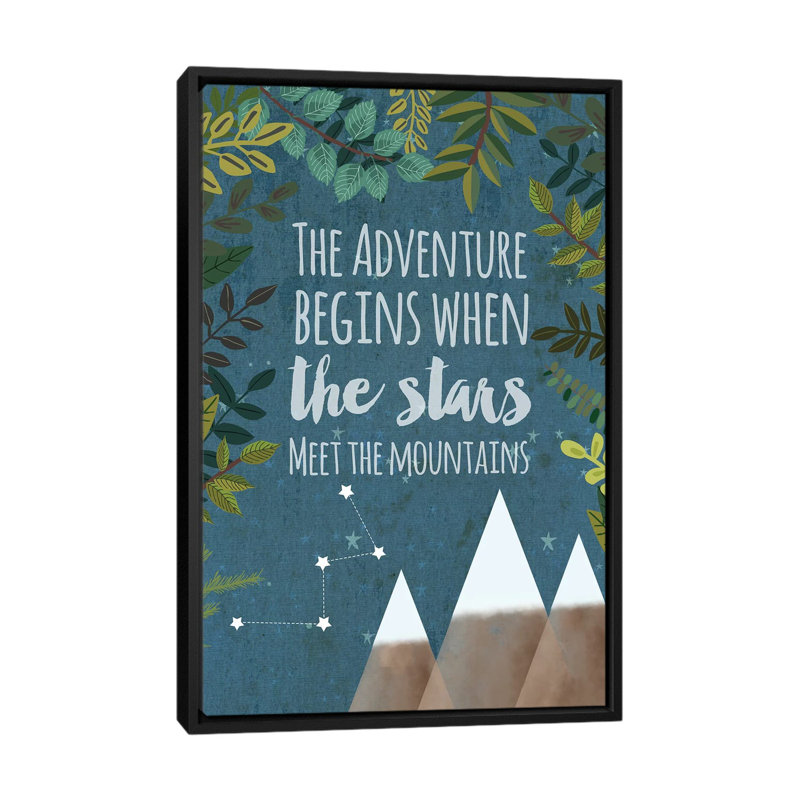 «The Adventure Begins», impression sur toile, H 26 po x l 18 po x P 1,5 po, Toile avec cadre noir, Pas de tapis