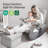 Nursery Rocking Chair Glider with Ottoman for Breastfeeding, Dark Gray-121886309