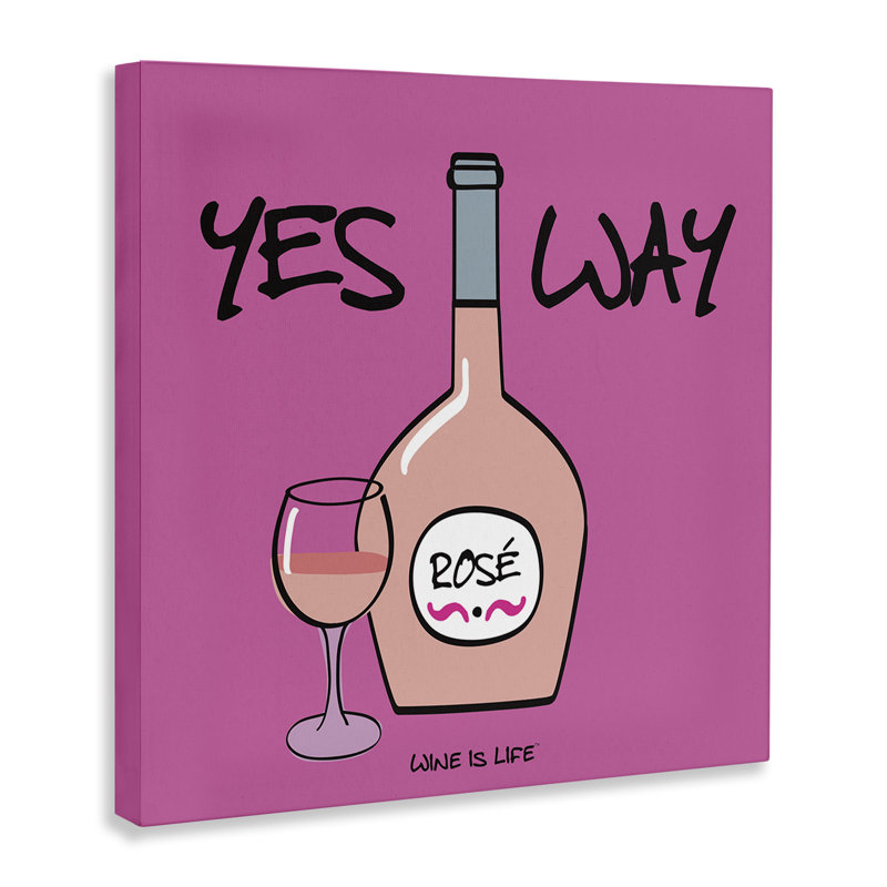 «Yes Way Rose», art mural sur toile par WIL, H 17 po x l 17 po