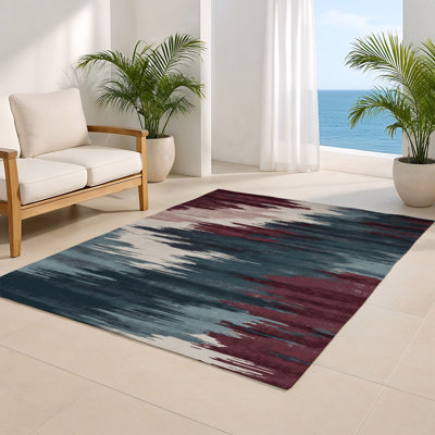 Watercolor Purple Indoor and Outdoor Area Rug