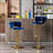 Swivel Upholstered Velvet Adjustable Height Counter Stool-1654386485