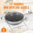 NutriChef Nutrichef 12'' Non-Stick Stainless Steel Wok with Lid