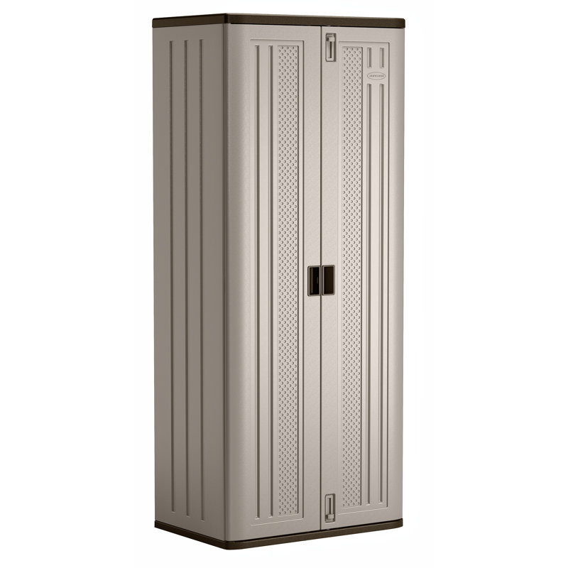 Suncast 30 in. W x 20.25 in. D Resin Storage Cabinet with Lockable Doors, Made in the USA, 72" H x 30" W x 20.25" D