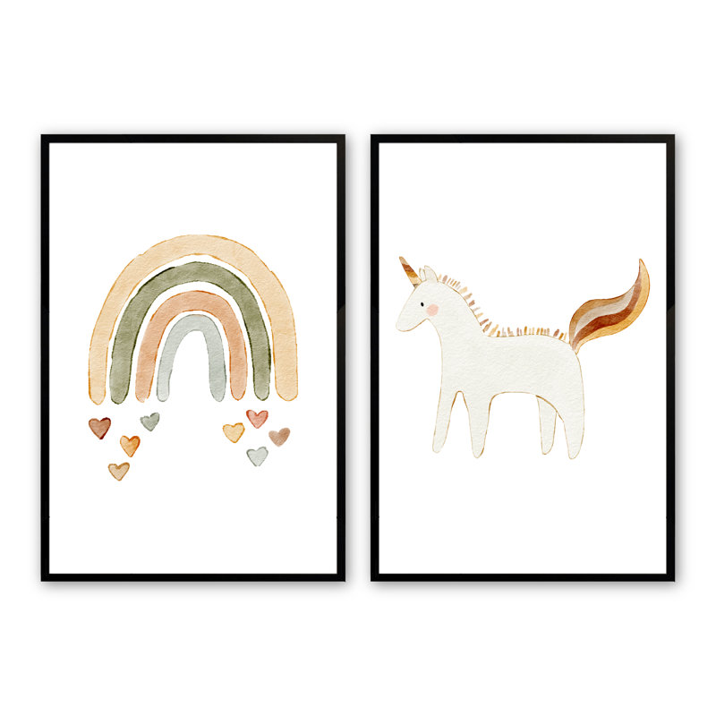 2 pièces Petrice Whimsical Wonder par Lauren Thomas, Noir satiné, H 11 po x l 14 po x P 1,25 po
