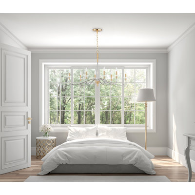 Linthicum 8 - Light Steel Dimmable Chandelier