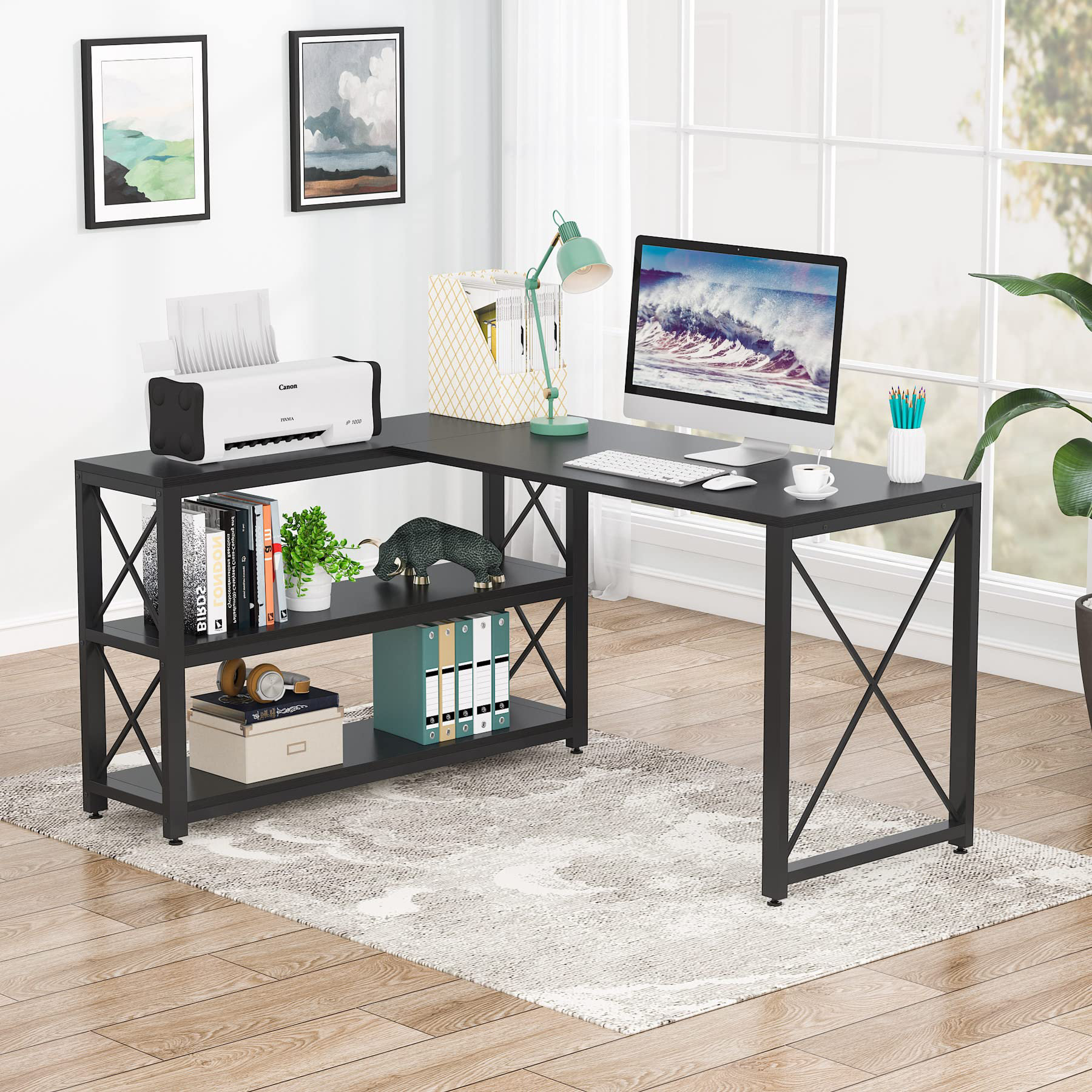 Inbox Zero L-Shaped Desk & Reviews | Wayfair