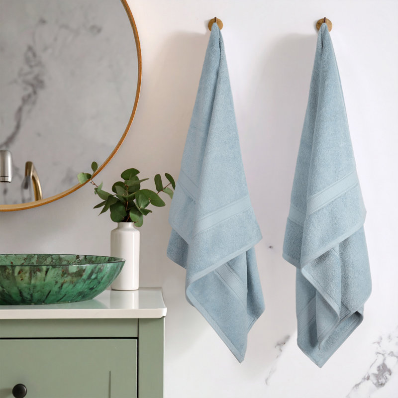 Ensemble de serviettes de bain en coton égyptien 800 pièces 2 pièces Renata , Bleu clair