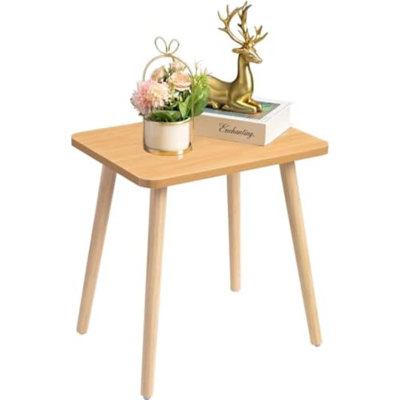 Side Table, Modern Small End Table, Wood Nightstand for Living Room, Bedroom and Balcony, Rectangular Accent Table Home Decor, Easy Assembly, Natural