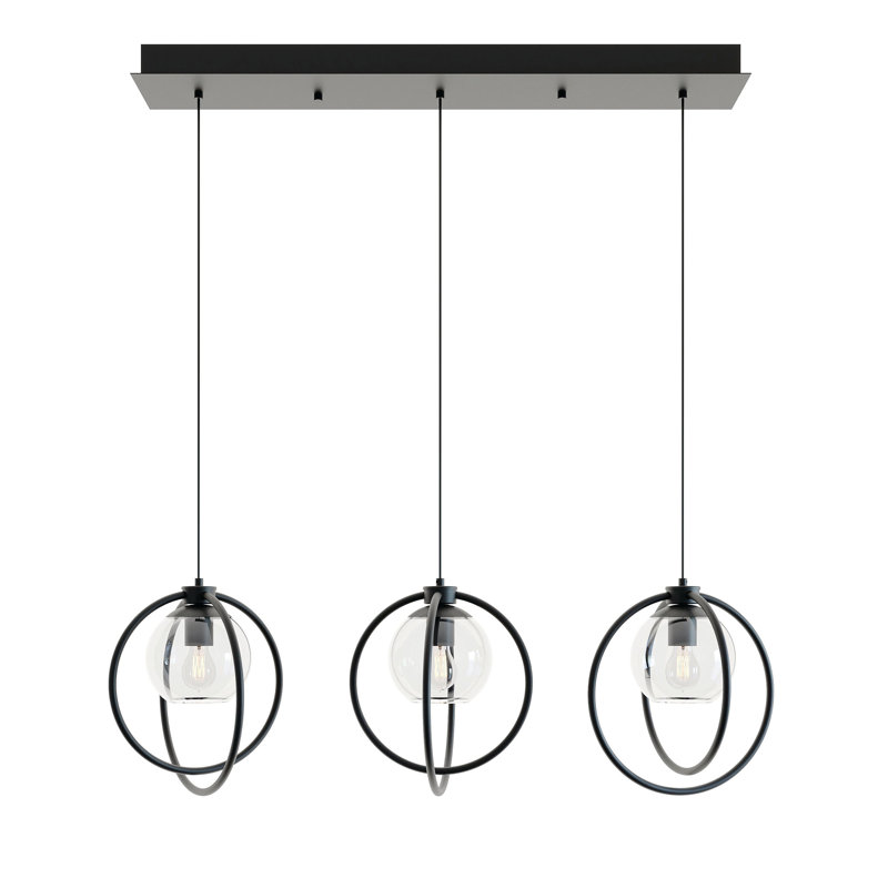 Lashaune 3 - Light Kitchen Island Pendant, Black