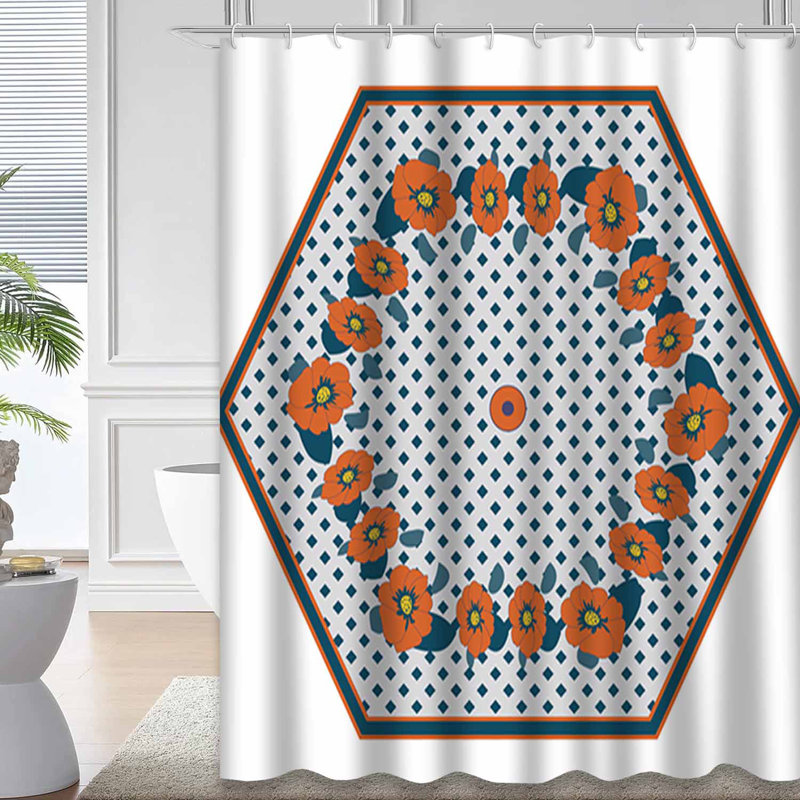 Rideau de douche transparent transparent, rideaux de douche pour la salle de bain avec 12 crochets, 72" L x 72" W