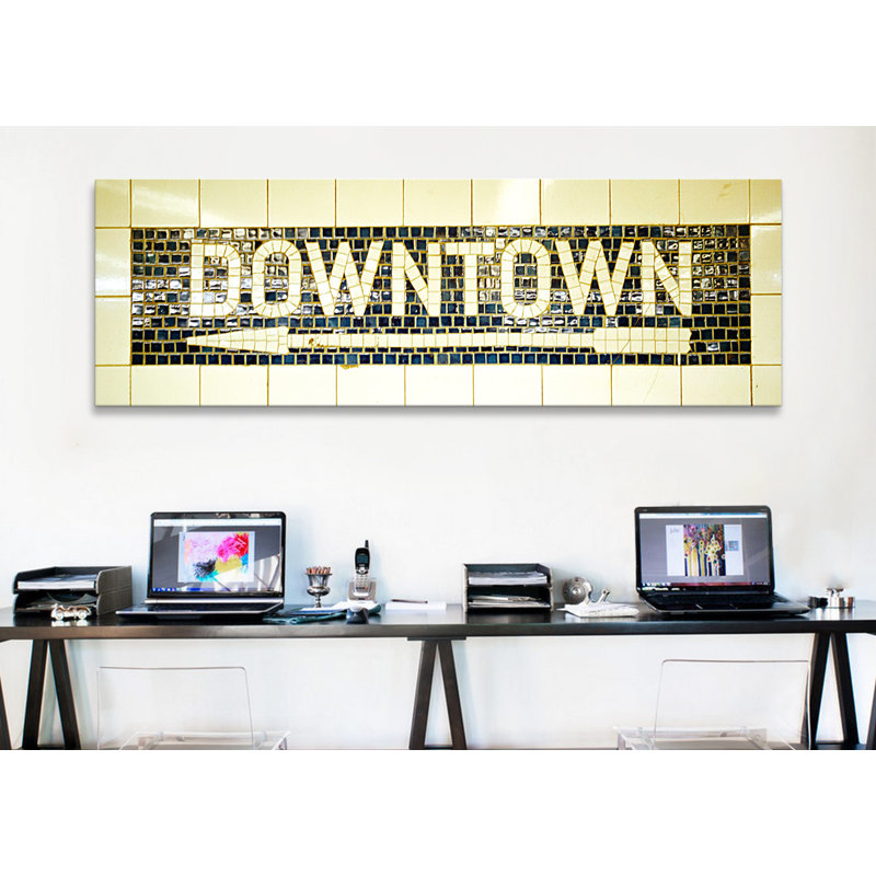 «New York City, Subway Sign», art textuel sur toile, H 20 po x l 60 po x P 1,5 po, Toile tendue