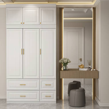 Willa Arlo Wayfair Interiors Wood Reviews | & Manufactured + Hoschton Solid Armoire