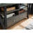60 - 69 Inch Tv Tall Stand, 2 Drawers & Shelf , Grey Black Finish Drawer Tier And Black, Construct Stand