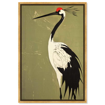 Crane sur toile de jade, impressions d'art japonais rétro par Art Remedy