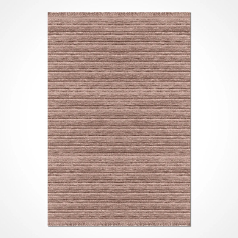 Tapis en polyester Eatmon Mink Modern facile à nettoyer, 4 pi x 6 pi