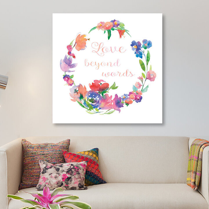 «Love Beyond Words», impression sur toile, H 26 po x l 26 po x P 1,5 po, Toile tendue, Pas de tapis