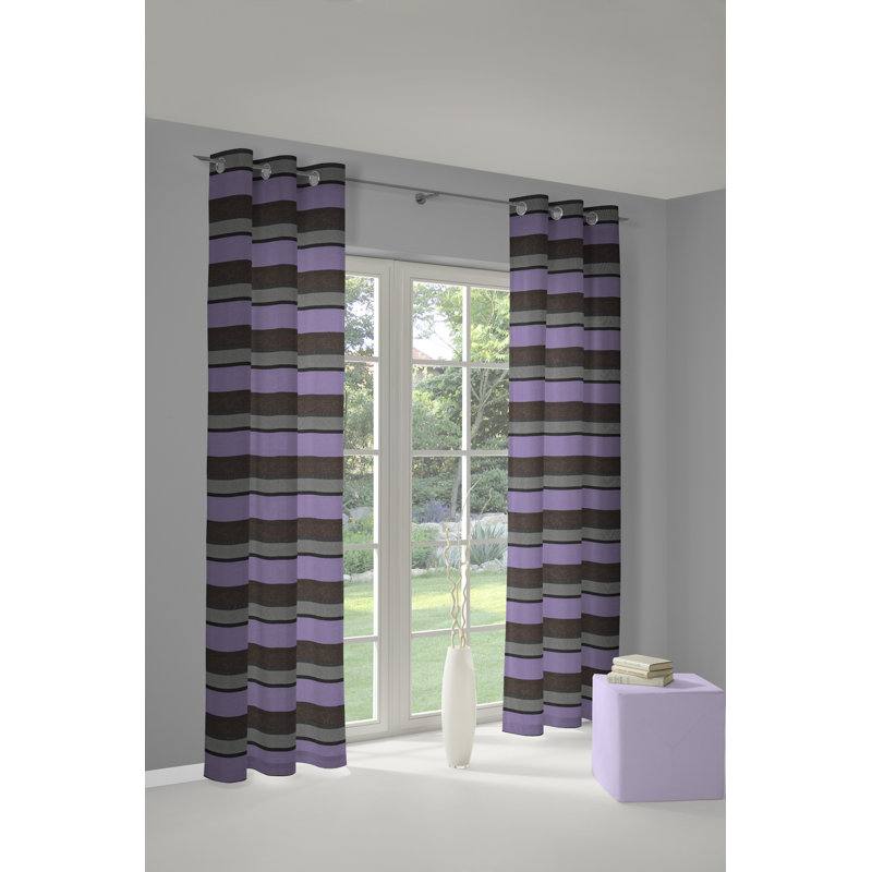Menorca Room Darkening Curtain Single Panel, Purple, 132 W x 245 D cm